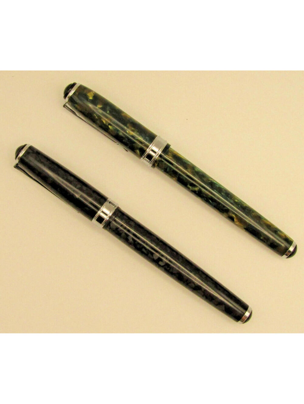 Set of Two Levenger True Writer Ballpoint Pens Dark and Smoky Tortoise